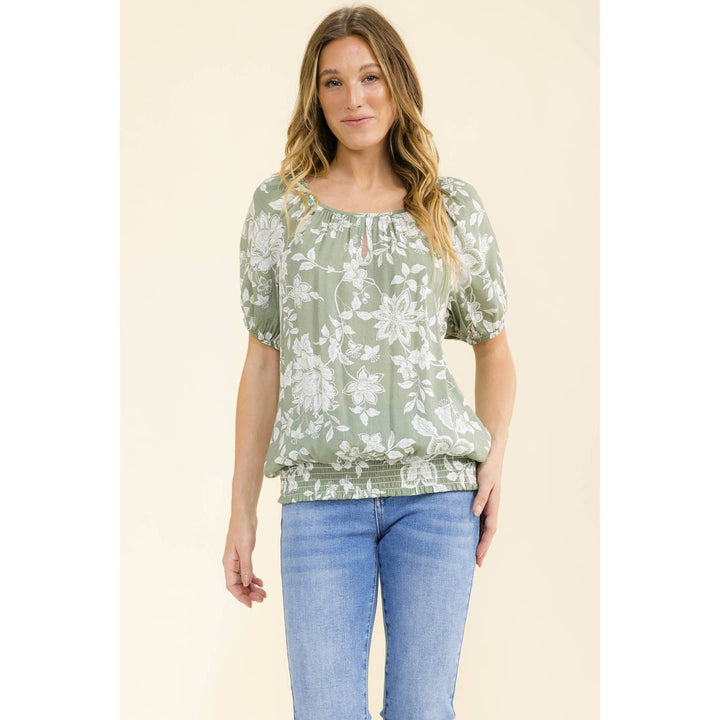 LIGHT WEIGHT BUBBLE HEM TOP