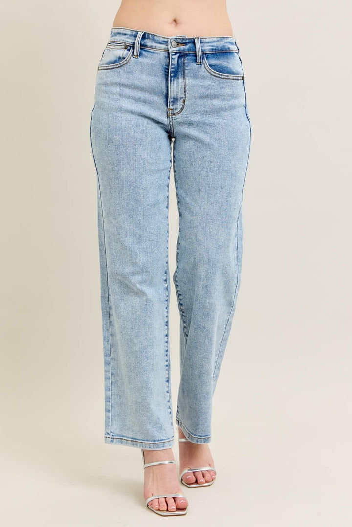 Judy Blue - JB82653 High Waist Stone Wash Straight Fit