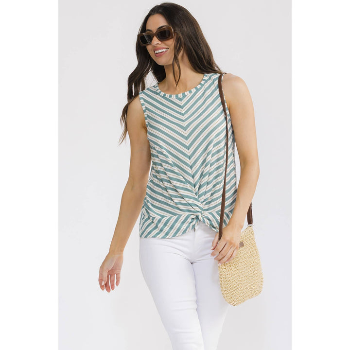 STRIPE TWIST TANK TOP