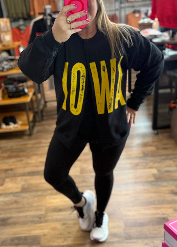 IOWA Split Sweatshirt Cardi  - Made to Order