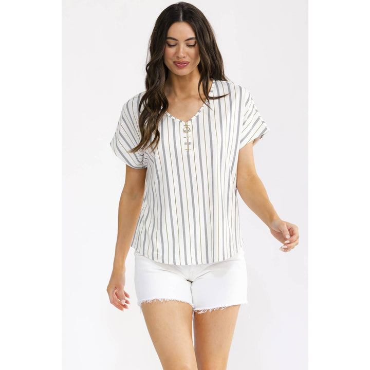 STRIPED DOLMAN TOP