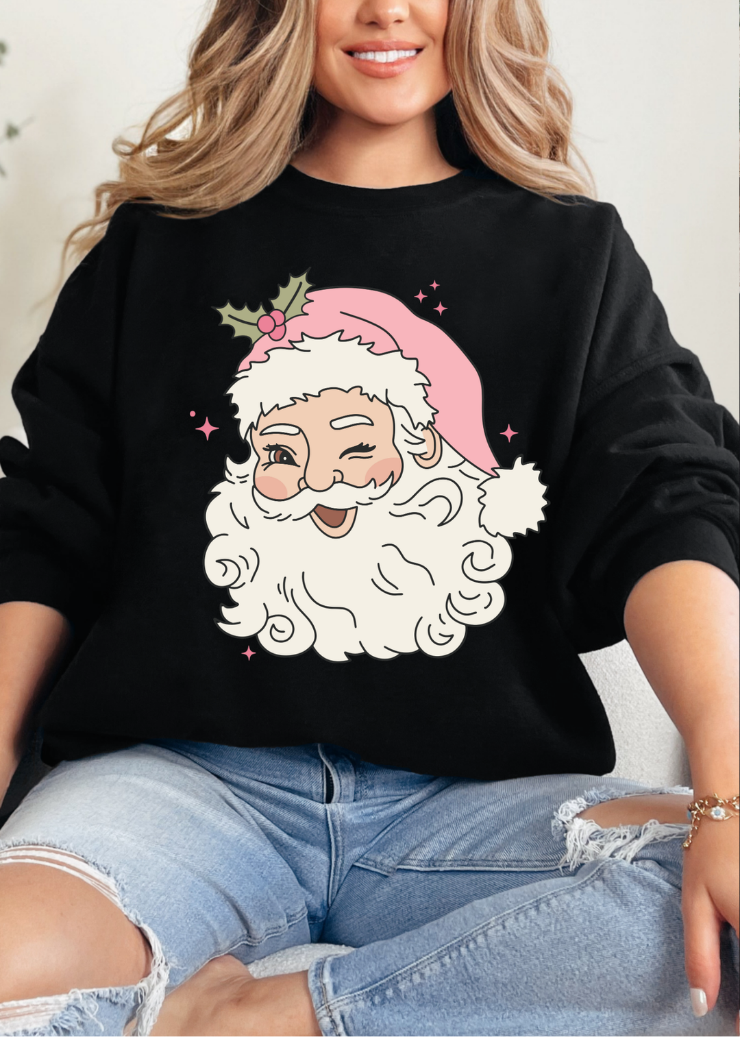 💫 BEST SELLER 💫 SANTA WINK TEE OR SWEATSHIRT