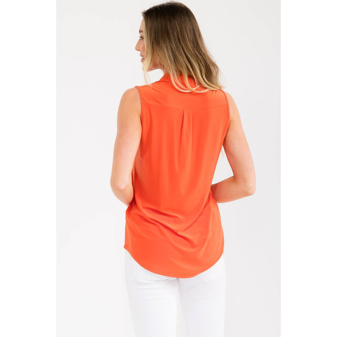 BUTTON DOWN SHIRT: Tangerine