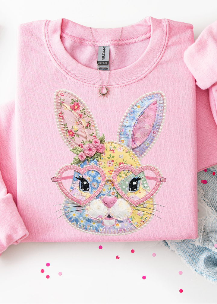 ⭐ BEST SELLER ⭐ Faux Pearl Bunny Graphic Tee or Pullover - Made to Order