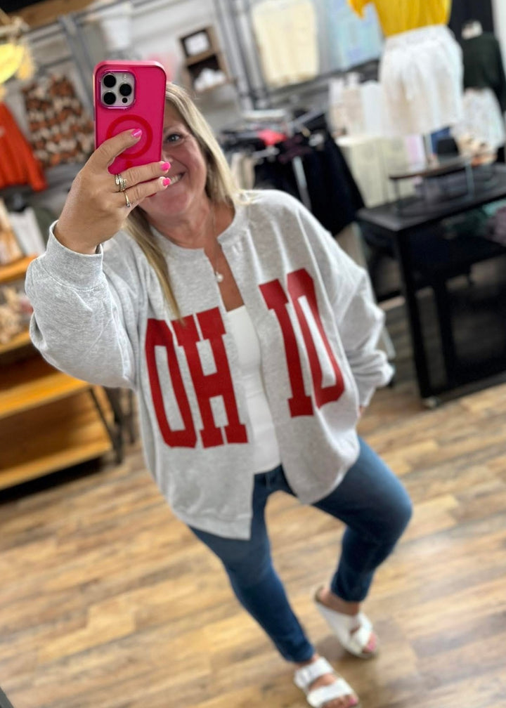 ✨ Viral ✨OHIO Split Sweatshirt Cardi
