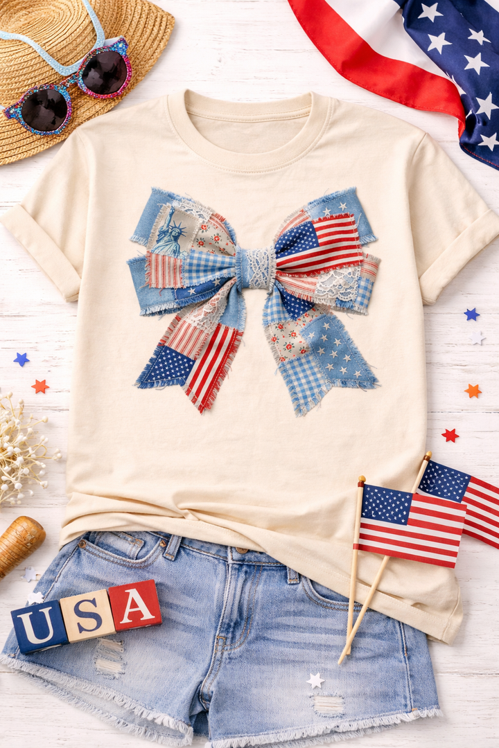 Patriotic Coquette Bow Graphic Tee