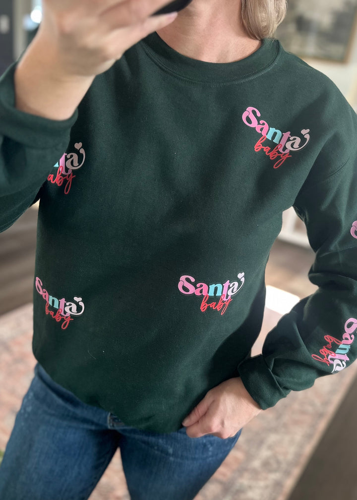 SANTA BABY ALL OVER SWEATSHIRT