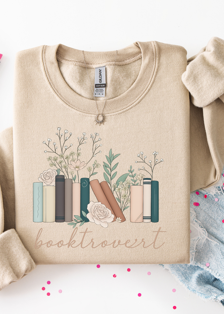 Booktrovert Floral Graphic Tee or Pullover - Made to Order