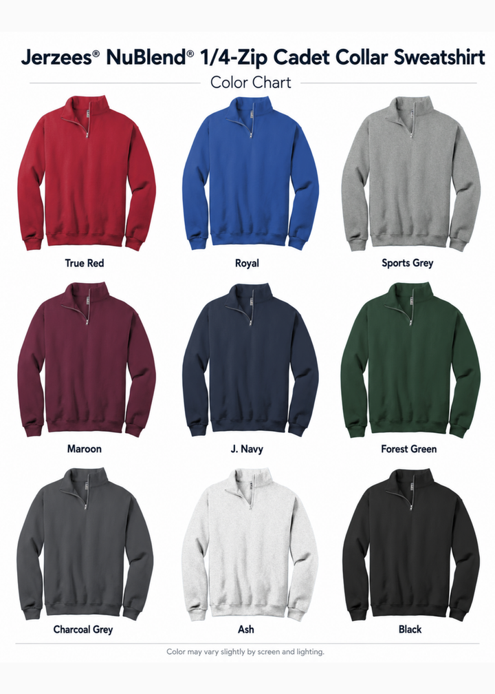 1/4 ZIP DISTRESSED BIG BACK WITH FRONT PRINT - CUSTOM