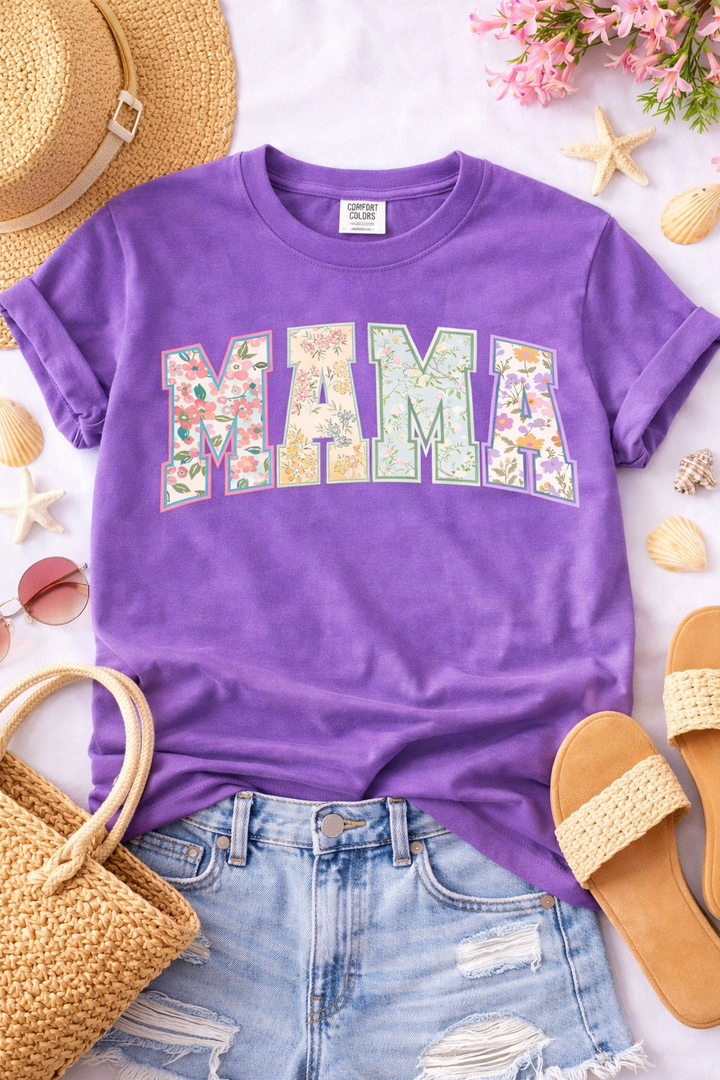 Retro Mama Floral Graphic Tee