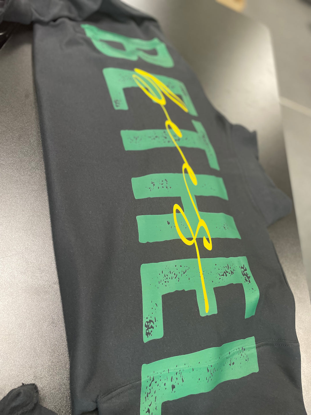 1/4 ZIP DISTRESSED BIG BACK WITH FRONT PRINT - CUSTOM