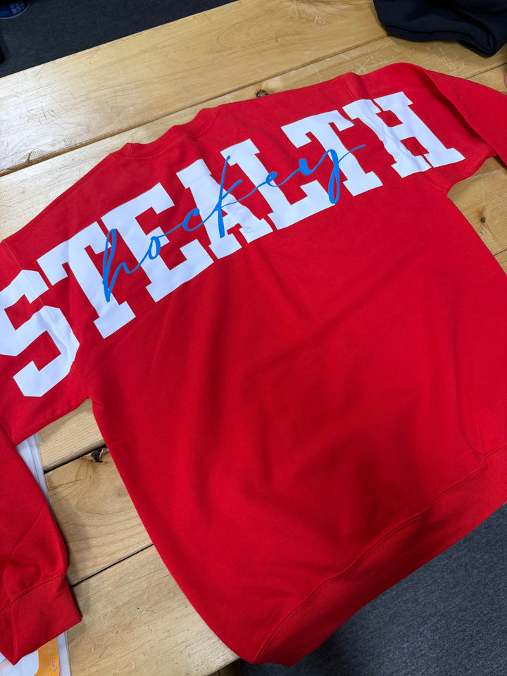 SOLID CUSTOM BIG BACK SWEATSHIRT WITH CURSIVE CENTER