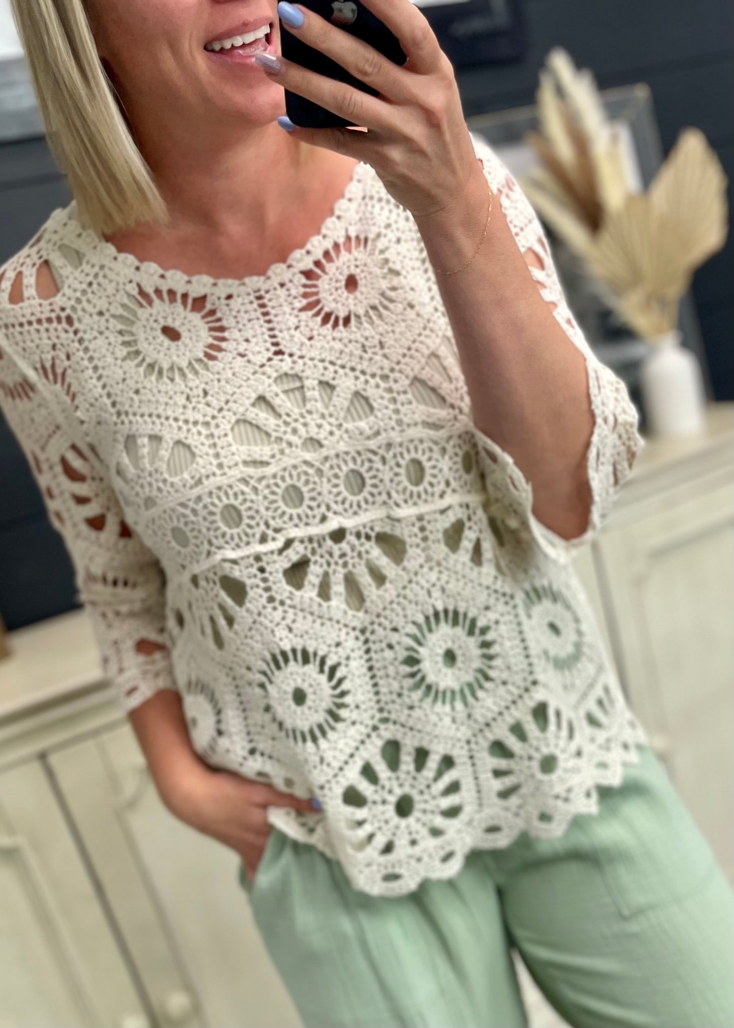 Crochet Bell Sleeve Top