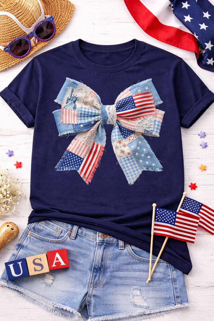 Patriotic Coquette Bow Graphic Tee