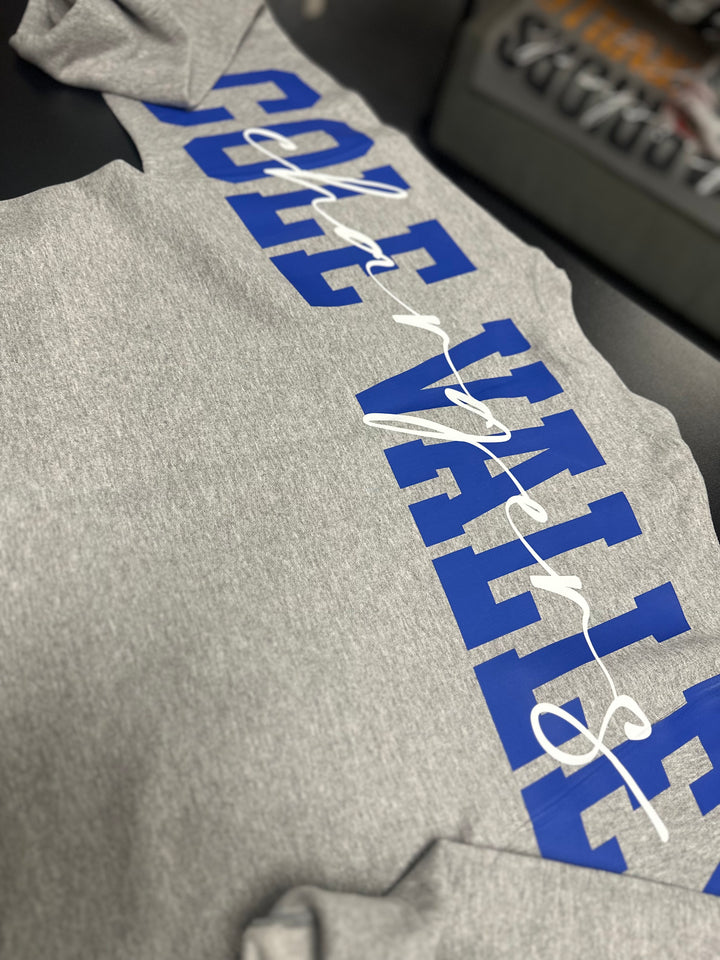 SOLID CUSTOM BIG BACK SWEATSHIRT WITH CURSIVE CENTER