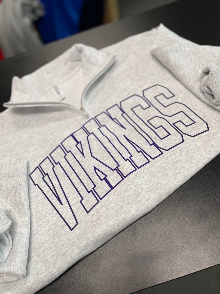 CUSTOM 1/4 ZIP HOLLOW CHEST PRINT