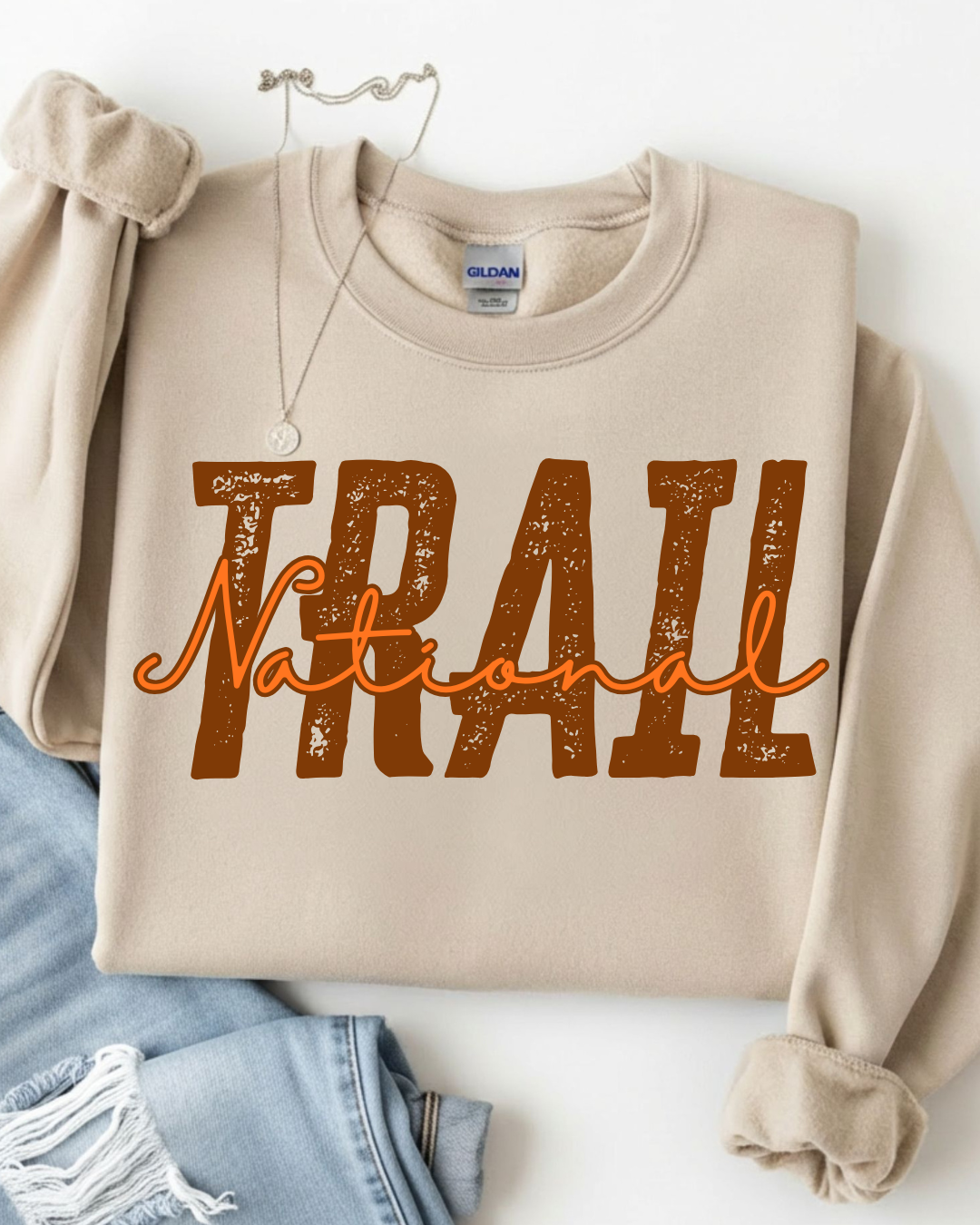 DISTRESSED CUSTOM CURSIVE SWEATSHIRT