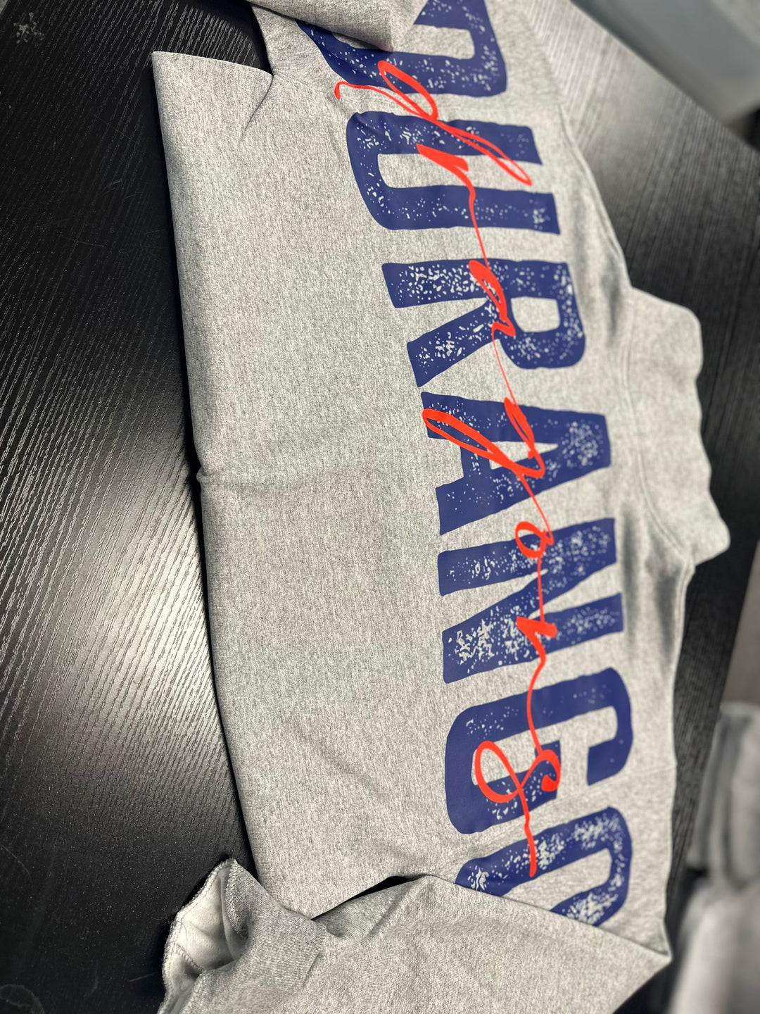 1/4 ZIP DISTRESSED BIG BACK WITH FRONT PRINT - CUSTOM