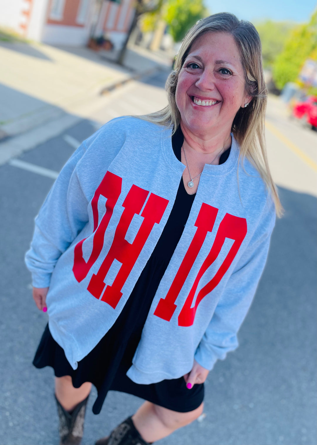 ✨ Viral ✨OHIO Split Sweatshirt Cardi