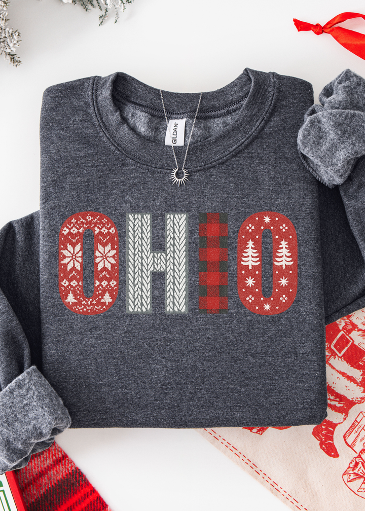OHIO FESTIVE SWEATER GRAPHIC TEE OR SWEATSHIRT