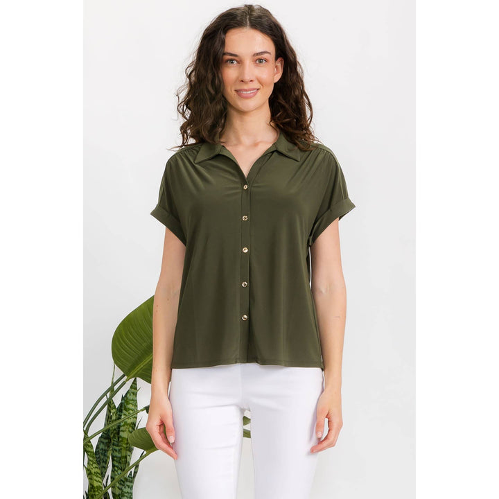 BUTTON DOWN COLLARED SHIRT : Tapenade