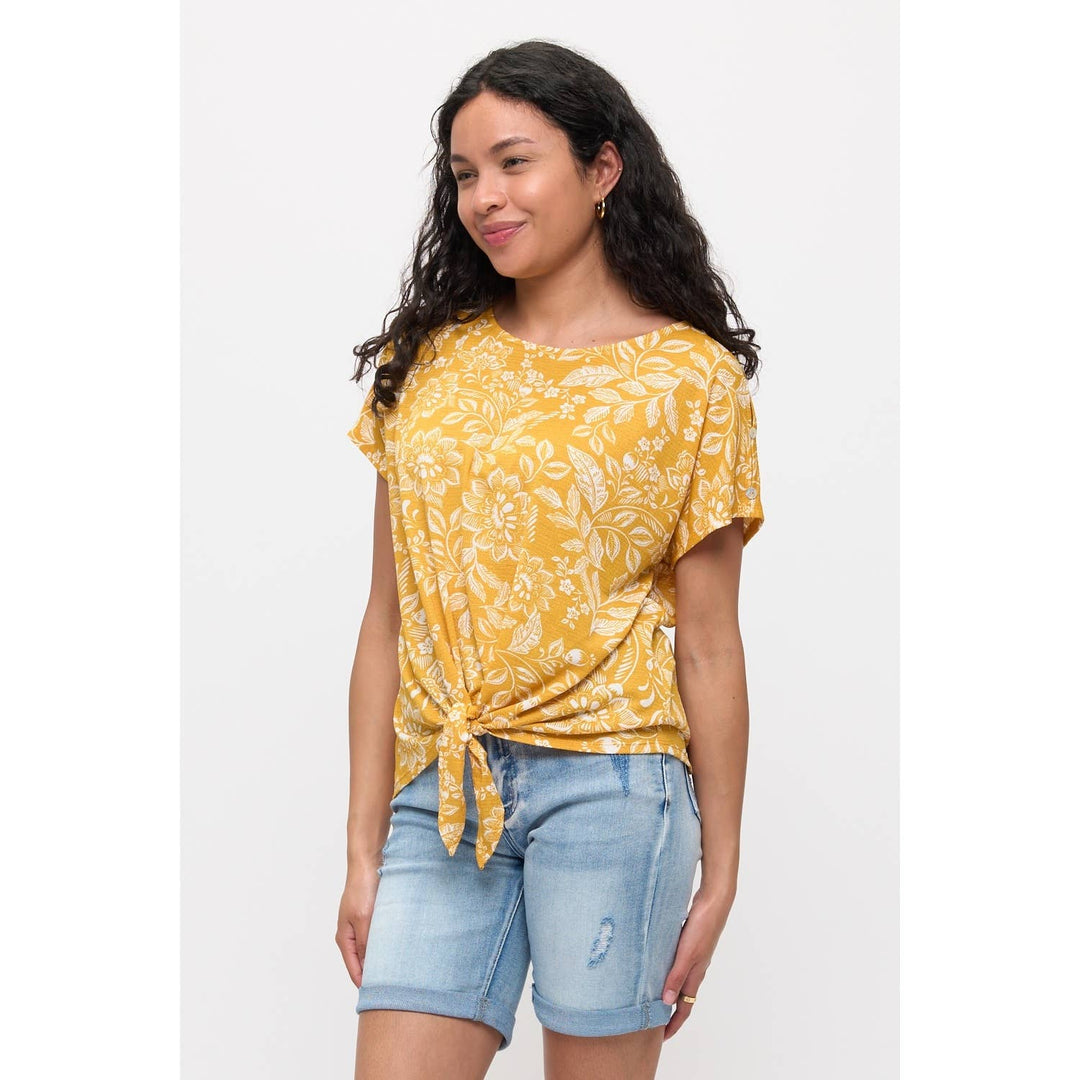FLORAL SHOULDER SLIT DOLMAN