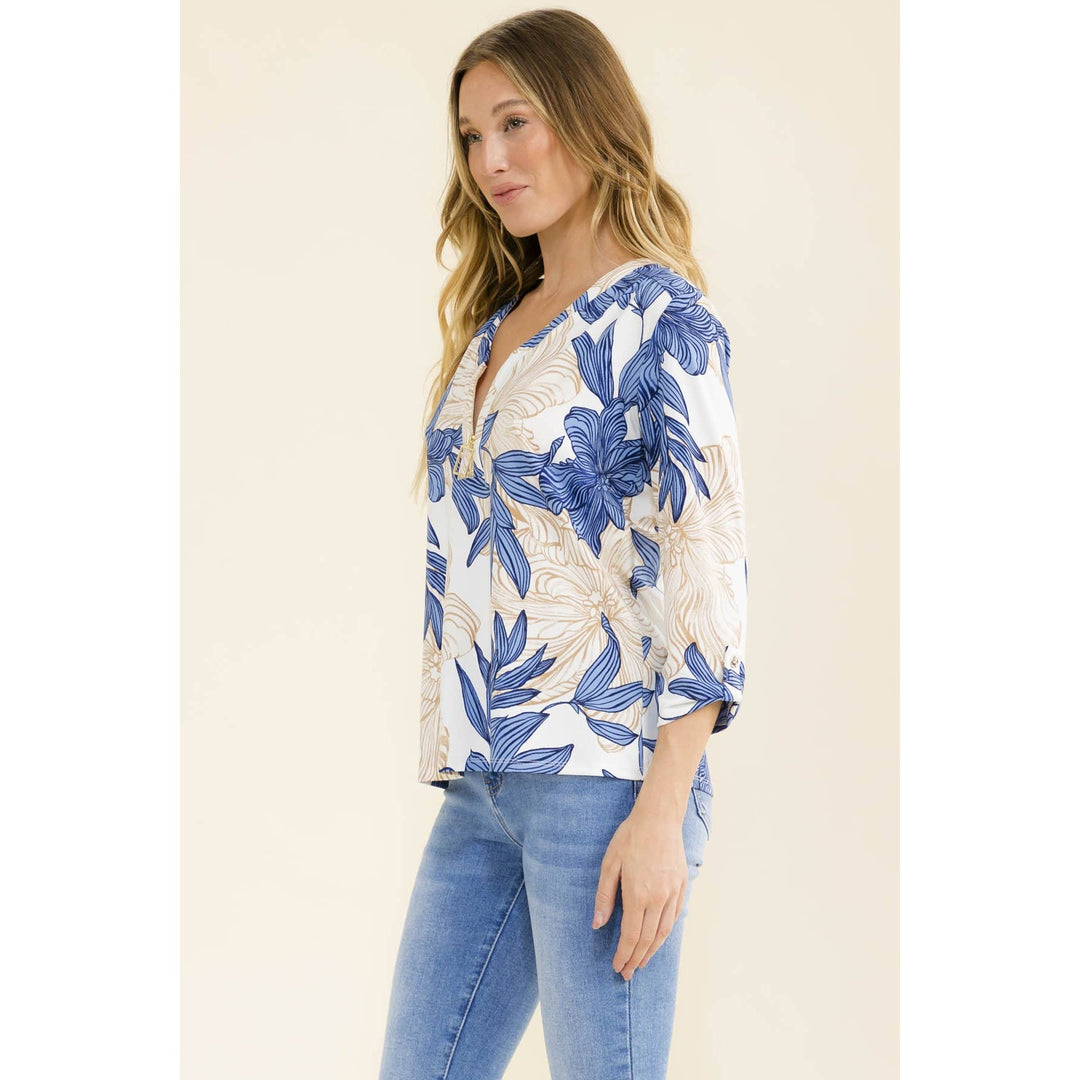 TROPICAL ZIPPER FRONT SHIRT