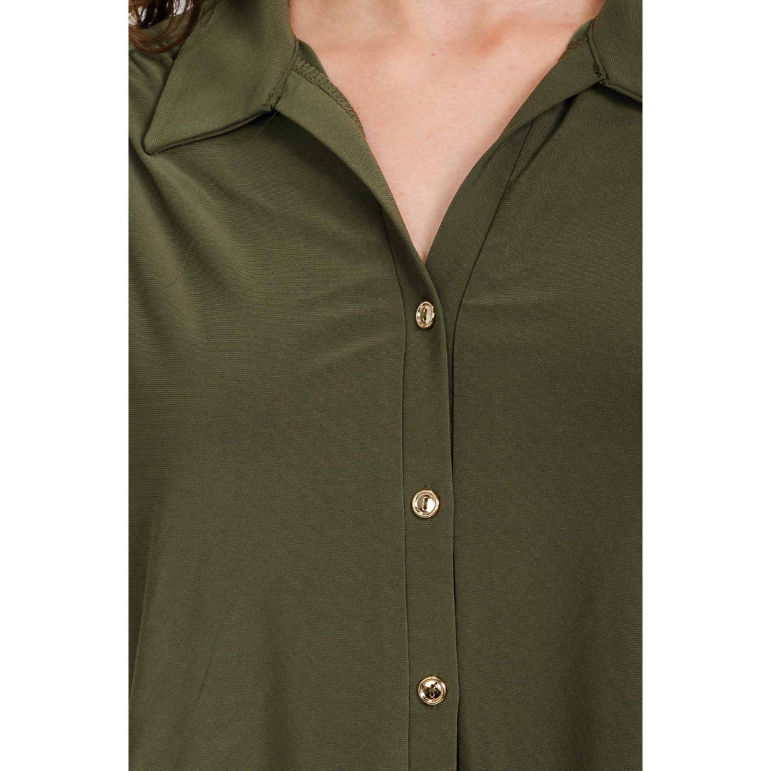 BUTTON DOWN COLLARED SHIRT : Tapenade