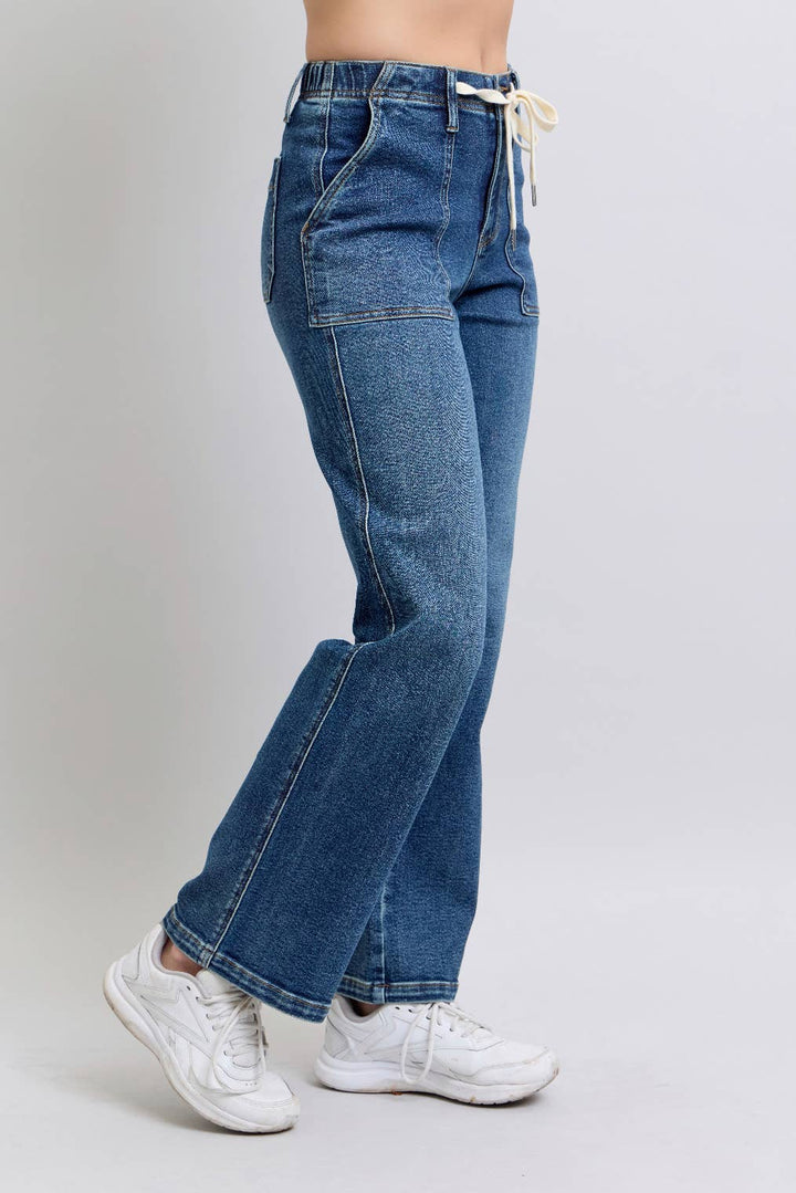 Judy Blue - JB8856  High Waisted Drawstring Wide Leg