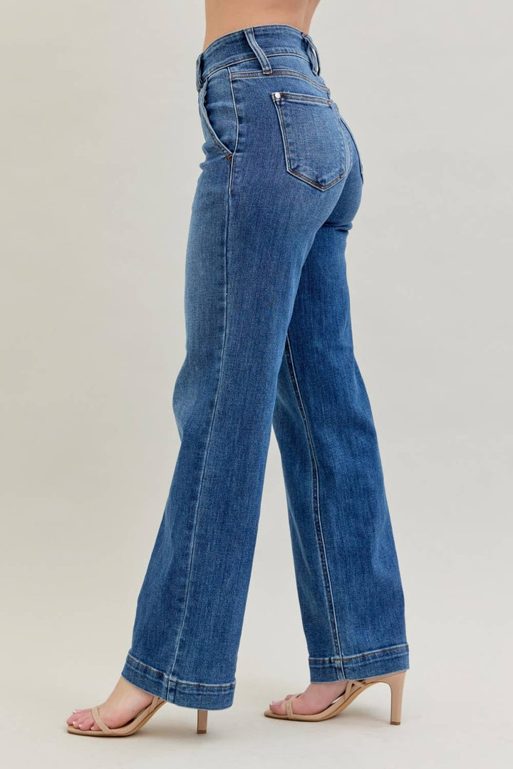 Judy Blue - JB82558 High Waist Double Button Wide Leg