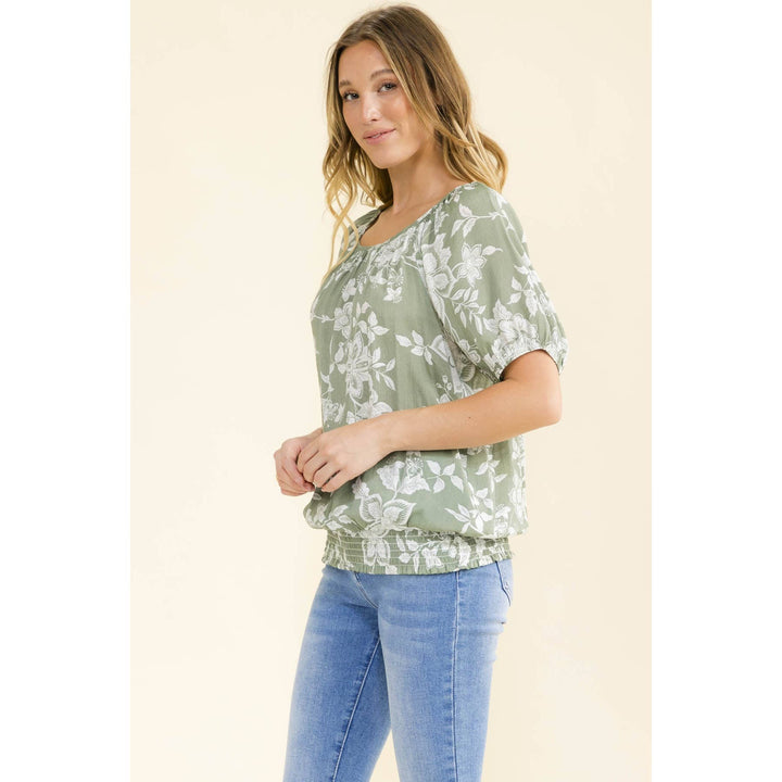 LIGHT WEIGHT BUBBLE HEM TOP
