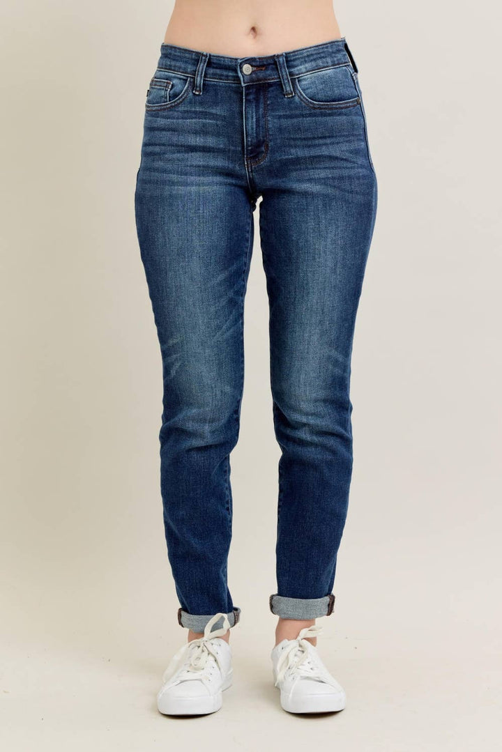 Judy Blue - JB82428 Mid Rise CORE Cuffed Slim Fit