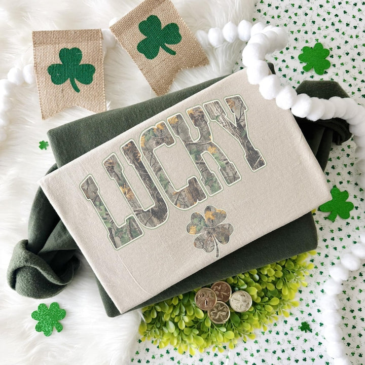 Camo  Lucky Graphic Tee or Sweatshirt