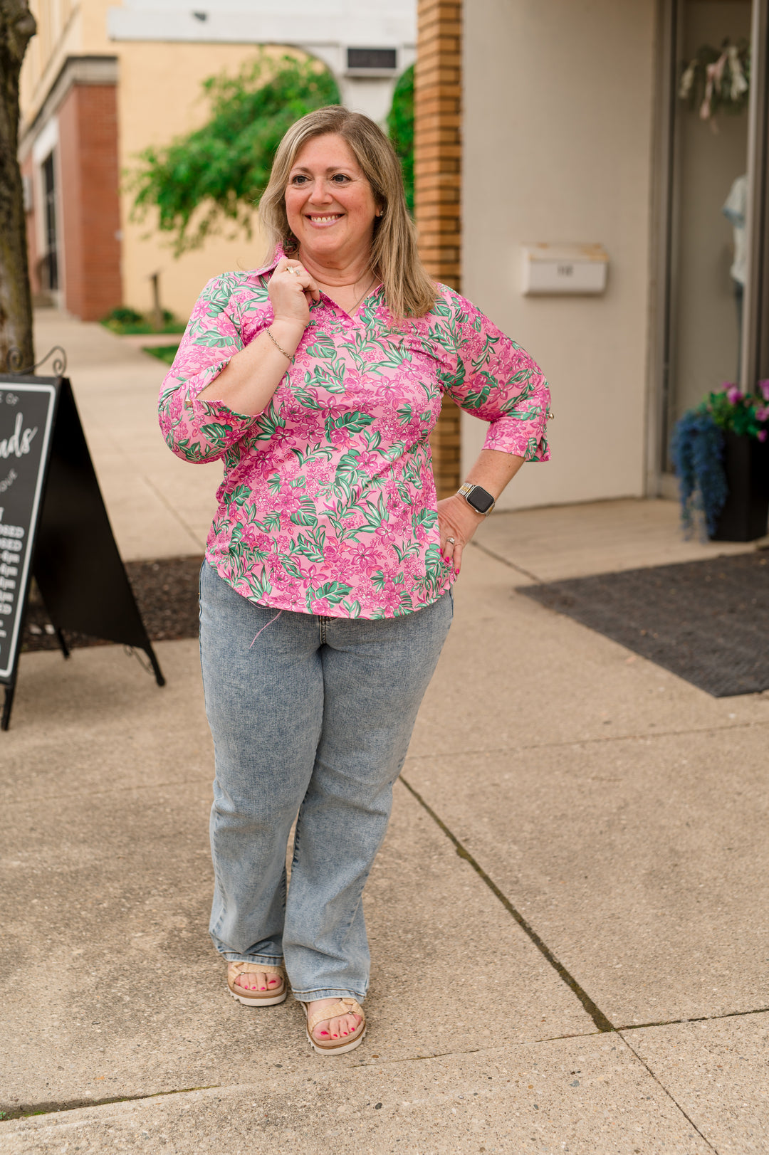 Lightweight Sun-Cool 3/4 Sleeve Blouse