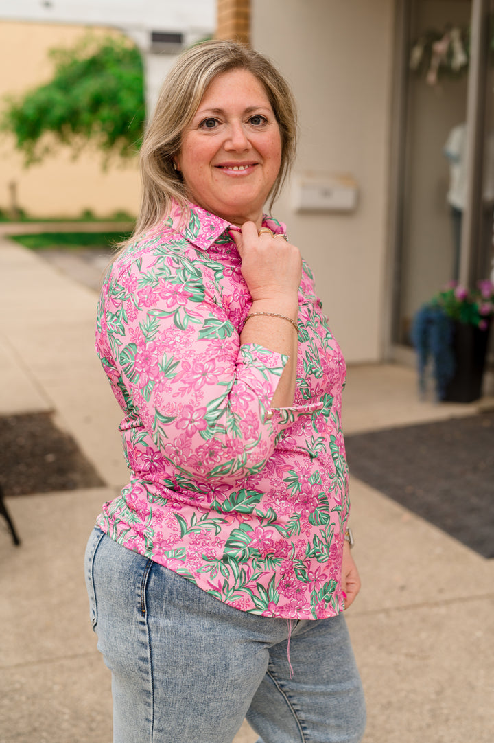 Lightweight Sun-Cool 3/4 Sleeve Blouse